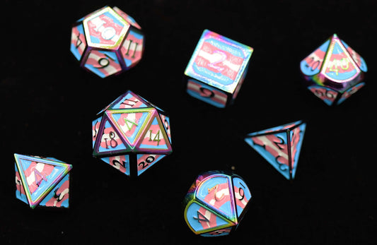 Transgender Pride Flag - Metal RPG Dice Set - Game On