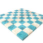Faux Leather Chess Board - Turquoise & Cream - Game On