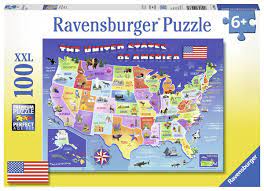 USA State Map 100pc Puzzle - Game On