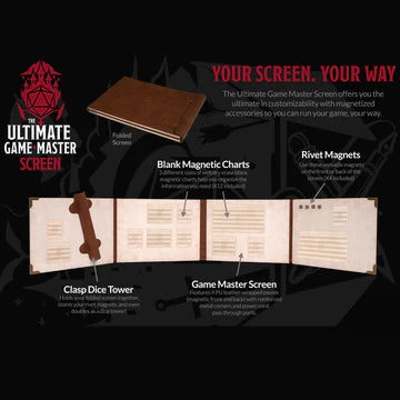 Ultimate Game Master Screen - Landscape/Brown - Game On