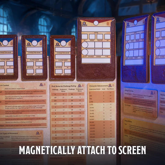 Ultimate Game Master Screen - 5E Magnectic Rules Pack - Game On