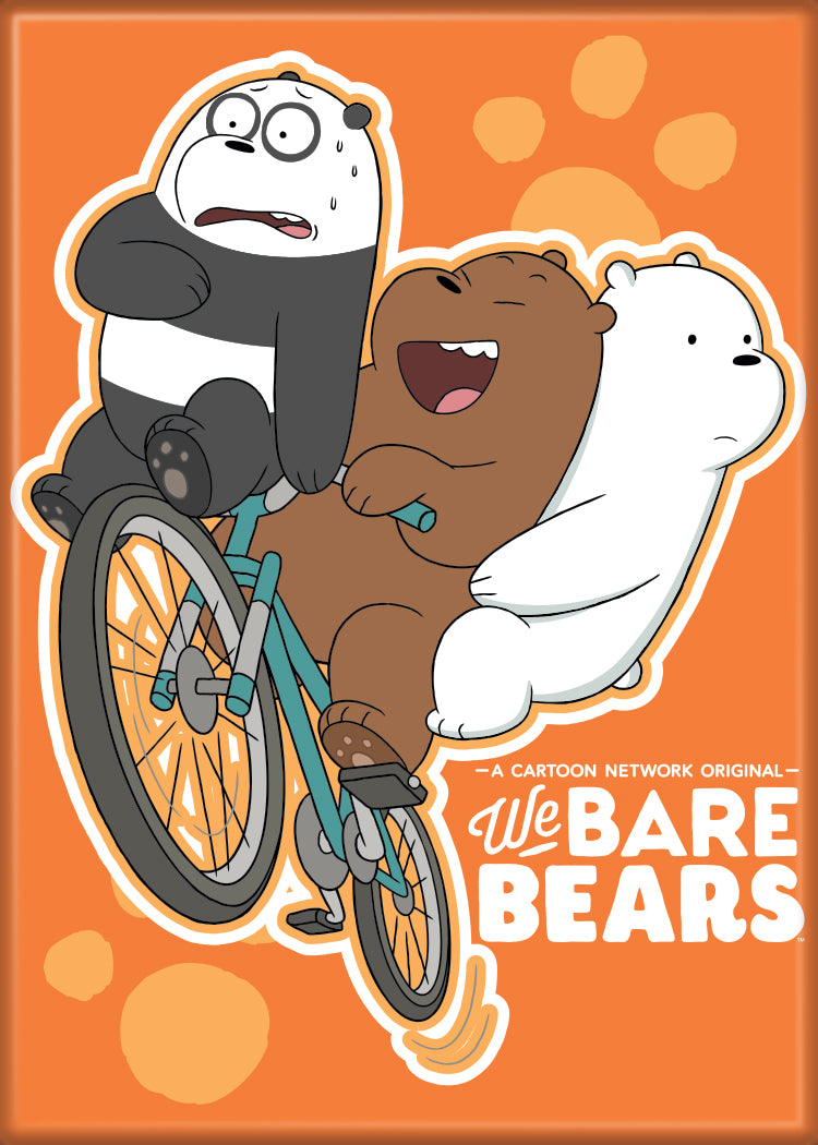 We Bare Bears On Bike Magnet - Game On
