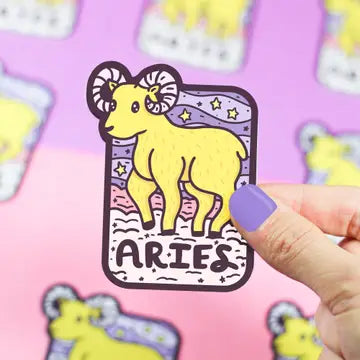 Zodiac Aries The Ram Astrology Horoscope Vinyl Sticker - Game On