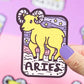 Zodiac Aries The Ram Astrology Horoscope Vinyl Sticker - Game On