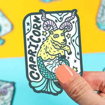 Zodiac Capricorn Goat Horoscope Astrology Vinyl Sticker - Game On