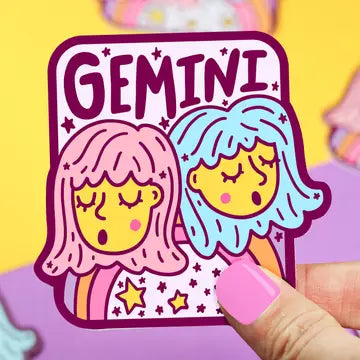 Zodiac Gemini Twins Astrology Horoscope Vinyl Sticker - Game On