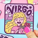 Zodiac Virgo The Maiden Astrology Horoscope Vinyl Sticker - Game On