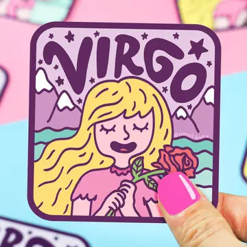 Zodiac Virgo The Maiden Astrology Horoscope Vinyl Sticker - Game On