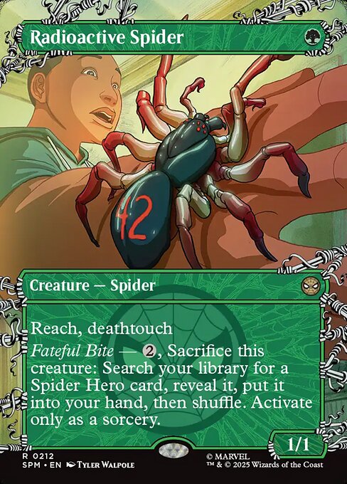Radioactive Spider (212) - BORDERLESS - FULL ART (Foil) - Marvel's Spider-Man - Game On