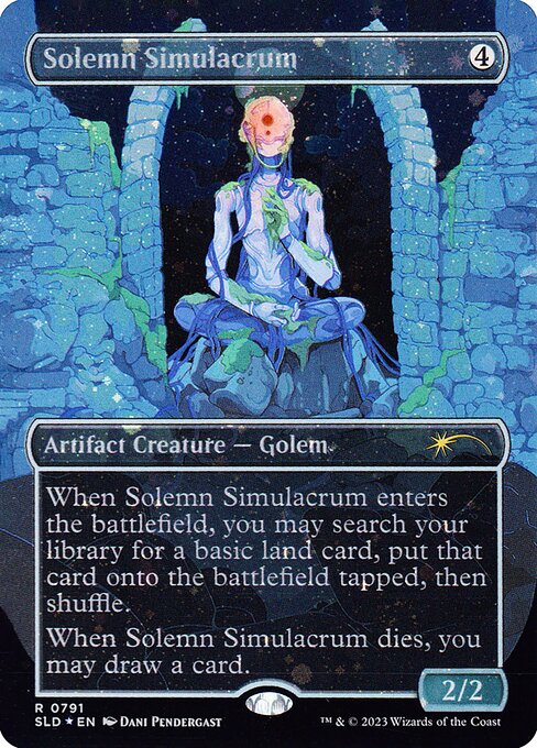 Solemn Simulacrum (791★) - BORDERLESS (Foil) - Secret Lair Drop - Game On