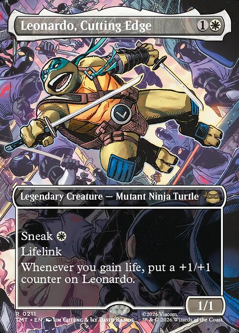 Leonardo, Cutting Edge (211) - BORDERLESS - FULL ART - Teenage Mutant Ninja Turtles - Game On