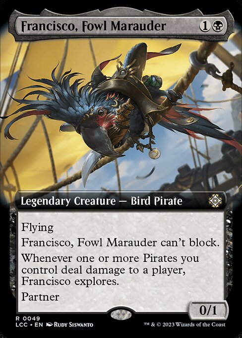 Francisco, Fowl Marauder (49) - EXTENDED ART - The Lost Caverns of Ixalan Commander - Game On