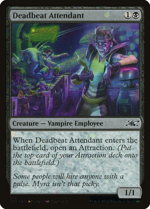 Deadbeat Attendant (355) (Foil) - Unfinity - Game On