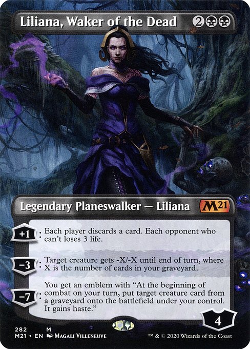 Liliana, Waker of the Dead (282) - BORDERLESS - FULL ART - Core Set 2021 - Game On