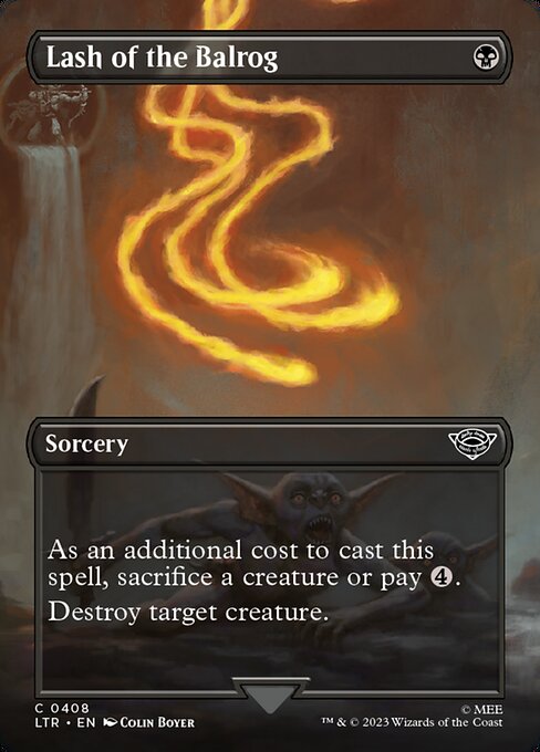 Lash of the Balrog (408) - BORDERLESS - FULL ART (Foil) - The Lord of the Rings: Tales of Middle-earth - Game On