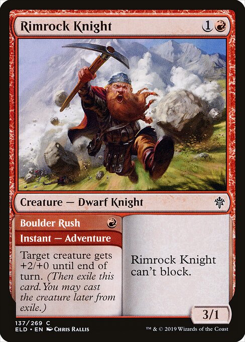 Rimrock Knight // Boulder Rush (137) - Throne of Eldraine - Game On