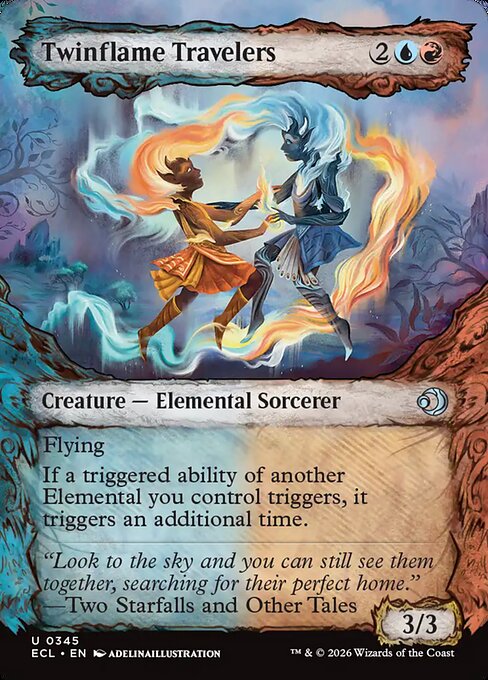 Twinflame Travelers (345) - BORDERLESS (Foil) - Lorwyn Eclipsed - Game On