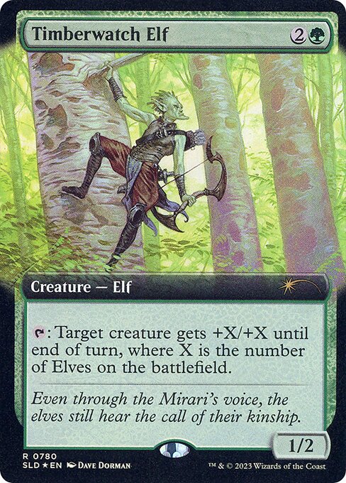 Timberwatch Elf (780) - EXTENDED ART (Foil) - Secret Lair Drop - Game On