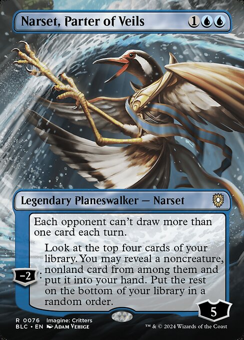 Narset, Parter of Veils (76) - BORDERLESS - Bloomburrow Commander - Game On