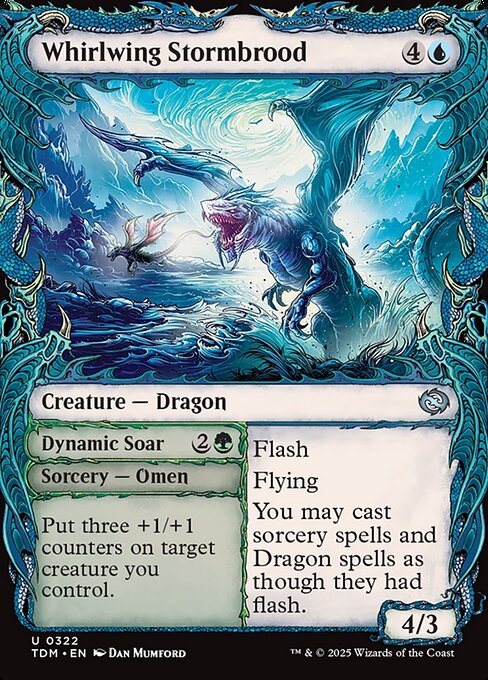 Whirlwing Stormbrood // Dynamic Soar (322) - SHOWCASE (Foil) - Tarkir: Dragonstorm - Game On