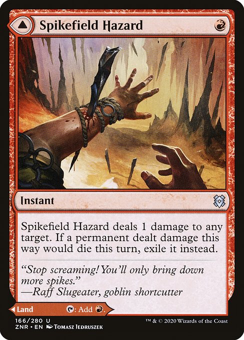 Spikefield Hazard // Spikefield Cave (166) (Foil) - Zendikar Rising - Game On