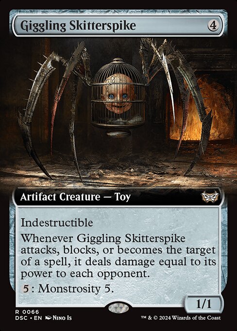 Giggling Skitterspike (66) - EXTENDED ART - Duskmourn: House of Horror Commander - Game On