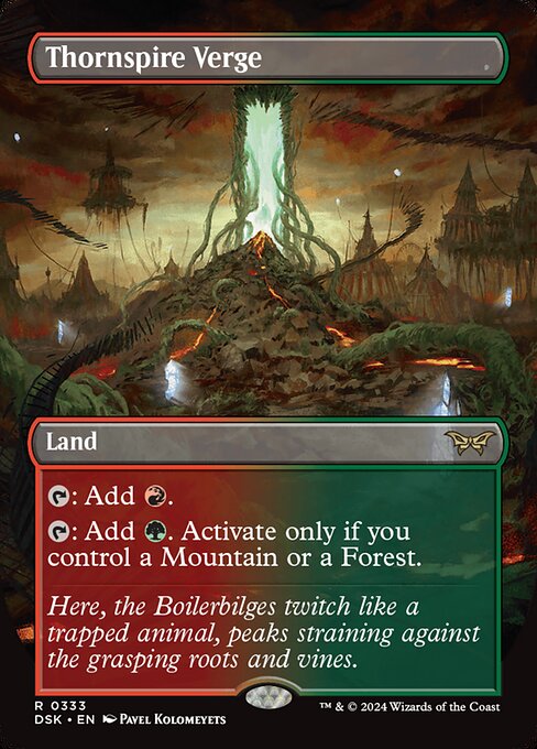 Thornspire Verge (333) - BORDERLESS - FULL ART (Foil) - Duskmourn: House of Horror - Game On