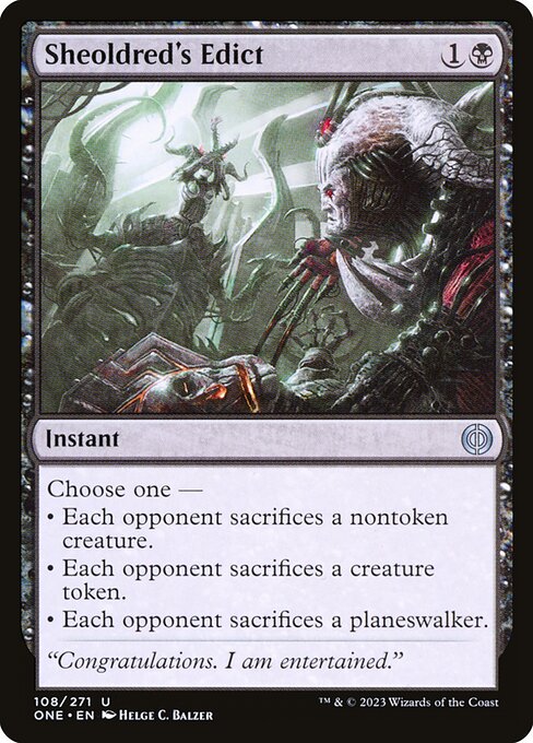 Sheoldred's Edict (108) (Foil) - Phyrexia: All Will Be One - Game On