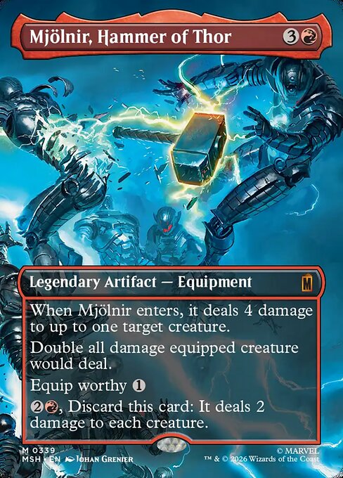 Mjölnir, Hammer of Thor (339) - BORDERLESS (Foil) - Marvel Super Heroes - Game On