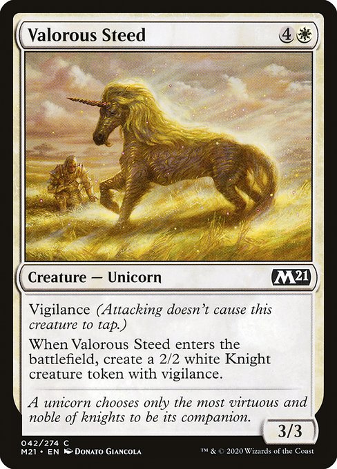 Valorous Steed (42) (Foil) - Core Set 2021 - Game On