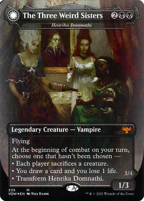 Henrika Domnathi // Henrika, Infernal Seer (335) - BORDERLESS - FULL ART (Foil) - Innistrad: Crimson Vow - Game On