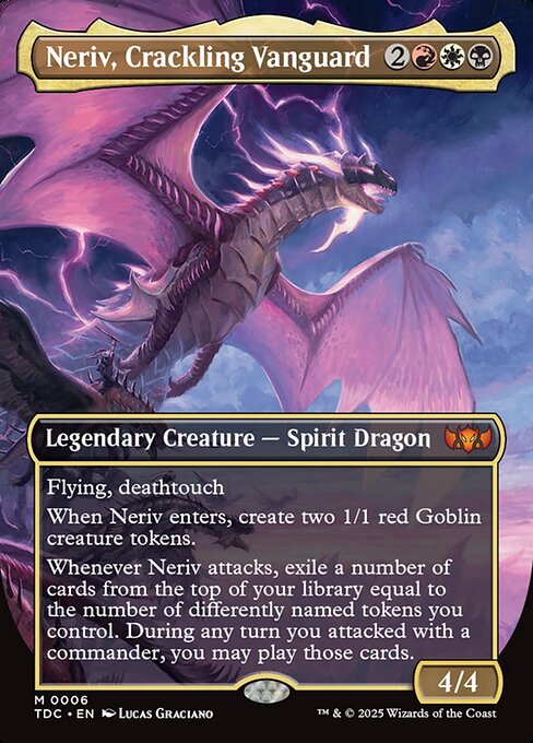 Neriv, Crackling Vanguard (6) - BORDERLESS - FULL ART (Foil) - Tarkir: Dragonstorm Commander - Game On