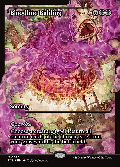 Bloodline Bidding (385) - SHOWCASE - FULL ART (Foil) - Lorwyn Eclipsed - Game On