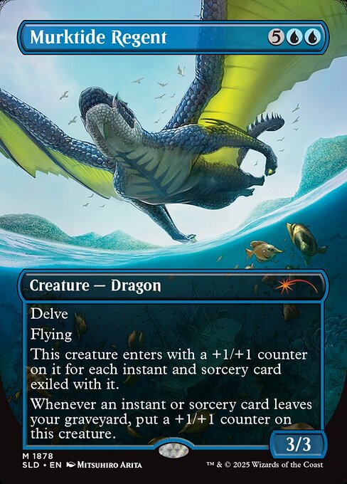Murktide Regent (1878) - BORDERLESS - FULL ART - Secret Lair Drop - Game On