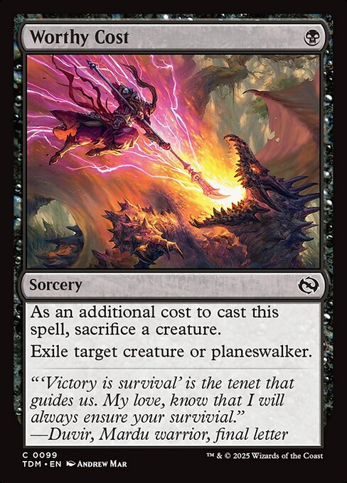 Worthy Cost (99) - Tarkir: Dragonstorm - Game On