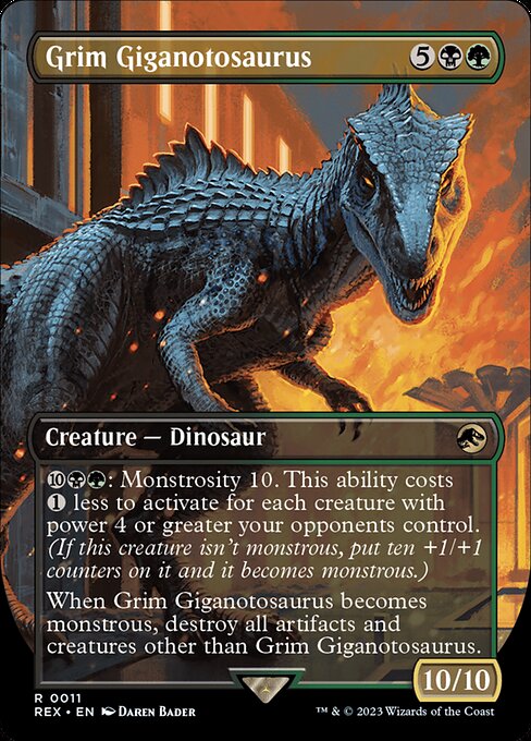 Grim Giganotosaurus (11) - BORDERLESS - FULL ART - Jurassic World Collection - Game On