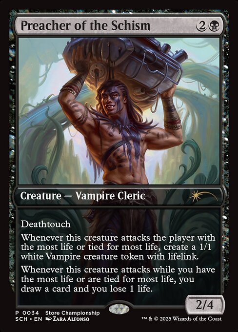 Preacher of the Schism (34) - FULL ART (Foil) - Store Championships - Game On