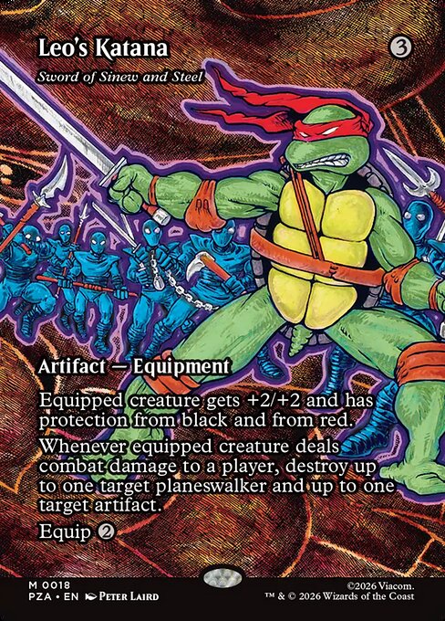 Sword of Sinew and Steel (18) - BORDERLESS - FULL ART - Teenage Mutant Ninja Turtles Source Material - Game On