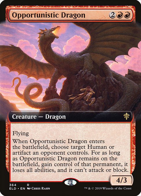 Opportunistic Dragon (364) - EXTENDED ART - Throne of Eldraine - Game On