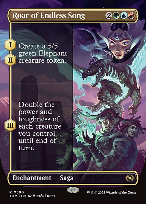 Roar of Endless Song (390) - BORDERLESS - FULL ART (Foil) - Tarkir: Dragonstorm - Game On