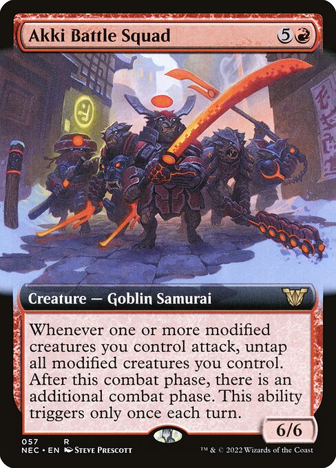 Akki Battle Squad (57) - EXTENDED ART - Neon Dynasty Commander - Game On