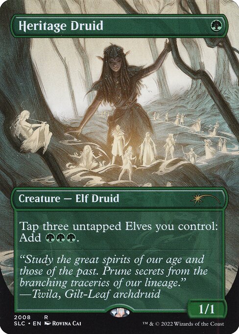Heritage Druid (2008) - BORDERLESS - FULL ART (Foil) - Secret Lair Countdown - Game On