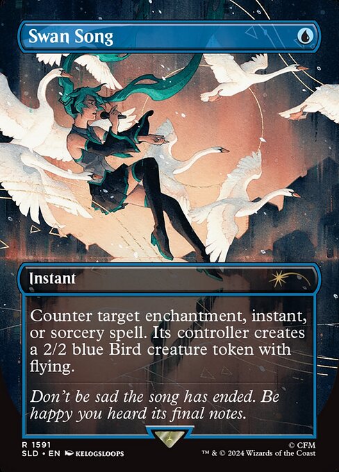 Swan Song (1591) - BORDERLESS - FULL ART - Secret Lair Drop - Game On