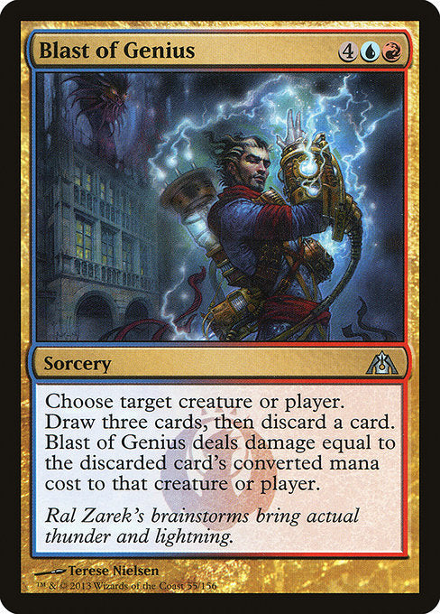 Blast of Genius (55) (Foil) - Dragon's Maze - Game On