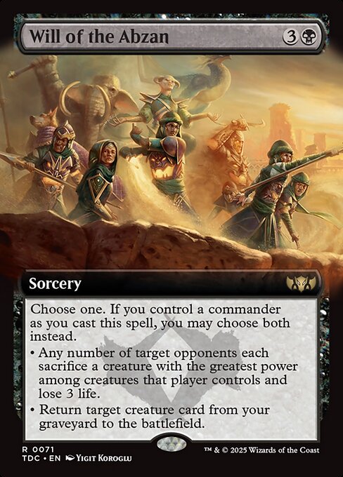 Will of the Abzan (71) - EXTENDED ART - Tarkir: Dragonstorm Commander - Game On