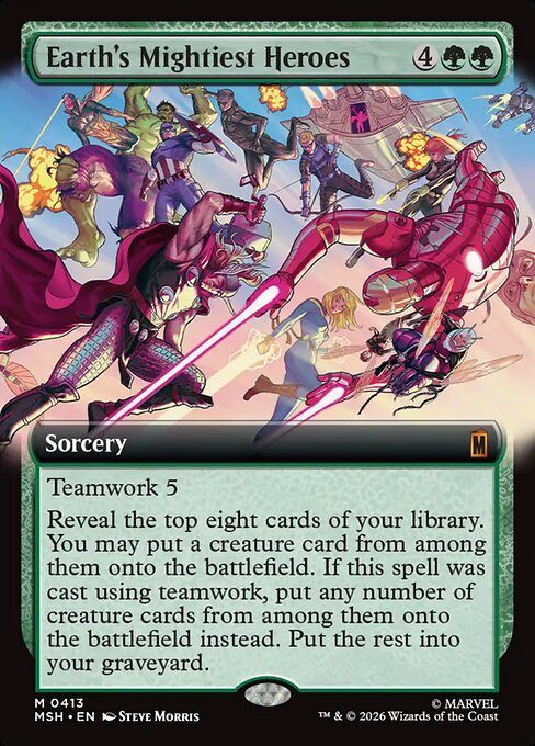 Earth's Mightiest Heroes (413) - EXTENDED ART (Foil) - Marvel Super Heroes - Game On