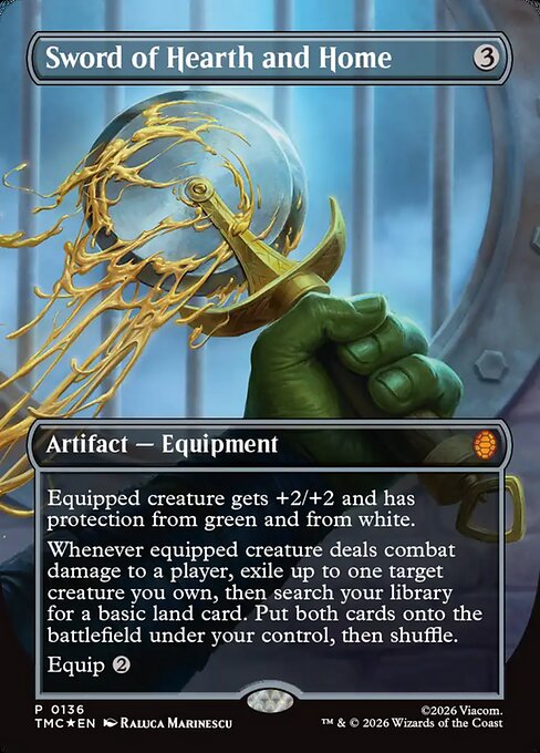 Sword of Hearth and Home (136) - BORDERLESS - FULL ART (Foil) - Teenage Mutant Ninja Turtles Eternal - Game On