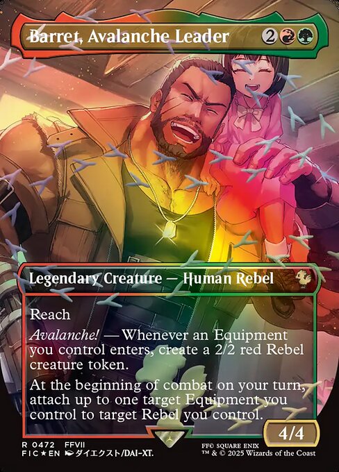 Barret, Avalanche Leader (472) - BORDERLESS - FULL ART (Foil) - Final Fantasy Commander - Game On