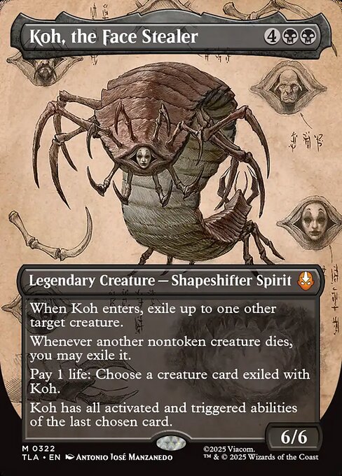 Koh, the Face Stealer (322) - BORDERLESS - FULL ART (Foil) - Avatar: The Last Airbender - Game On