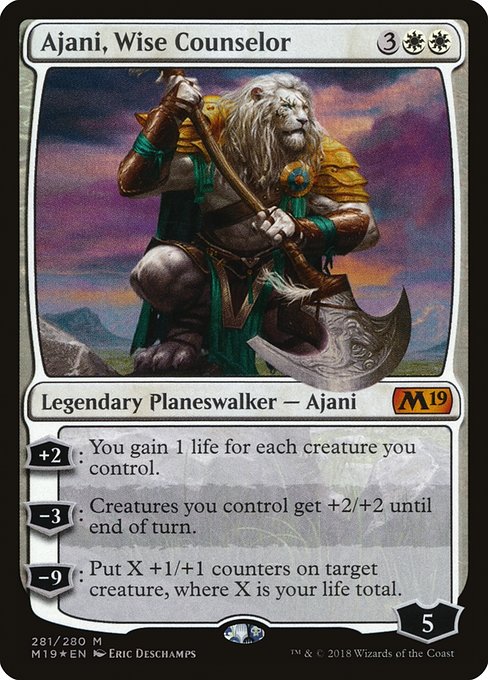 Ajani, Wise Counselor (281) (Foil) - Core Set 2019 - Game On